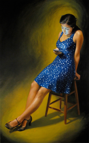 The Texter - Michael Rousseau 32" x 48" - oil on linen